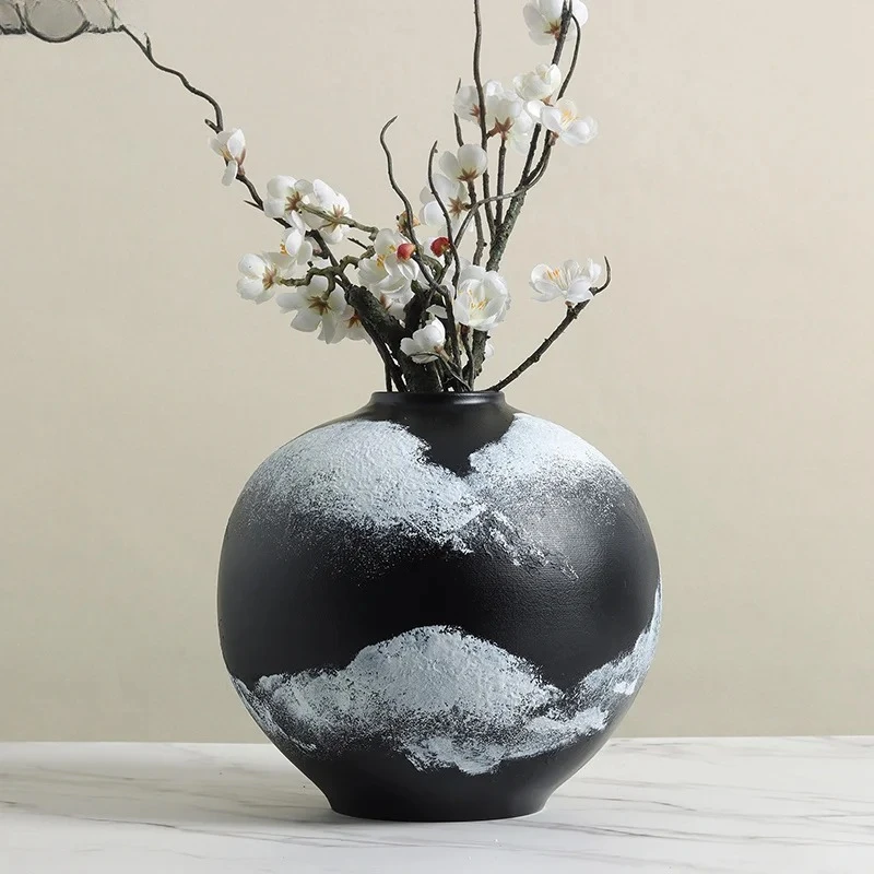 Snow Mountain Clouds and Mists Vase Resin Flower Pots Table Decoration Flowers Arrangement Floral Vases Room Aesthetic Decor