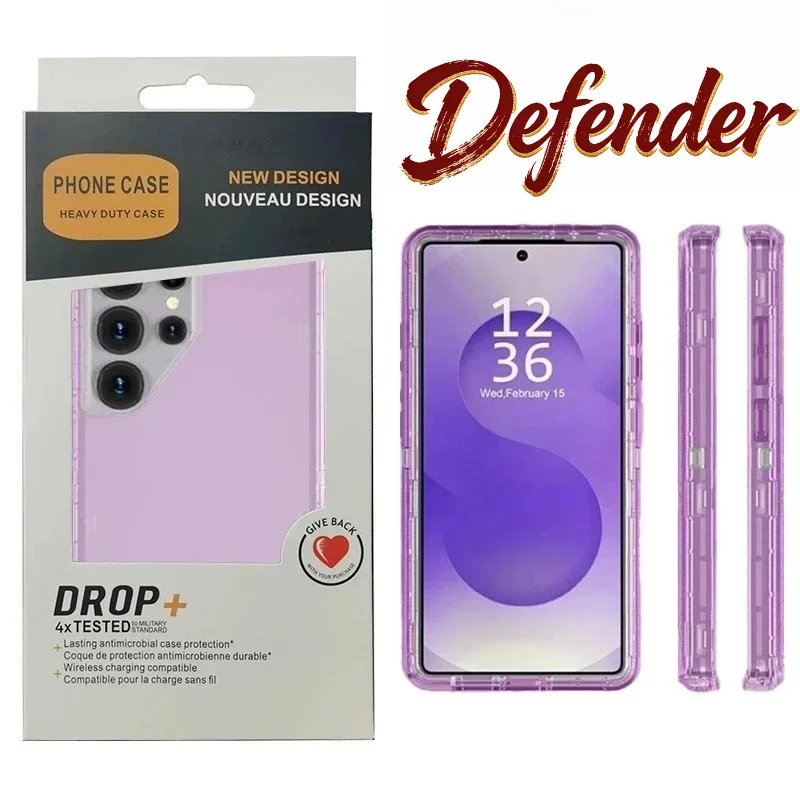 Shockprooof Clear Rugged Defender Armor OTT-BOX Case For Samsung S26Ultra S25/24/23/22 Plus Triple Layer Enhance Anti-Drop Cover