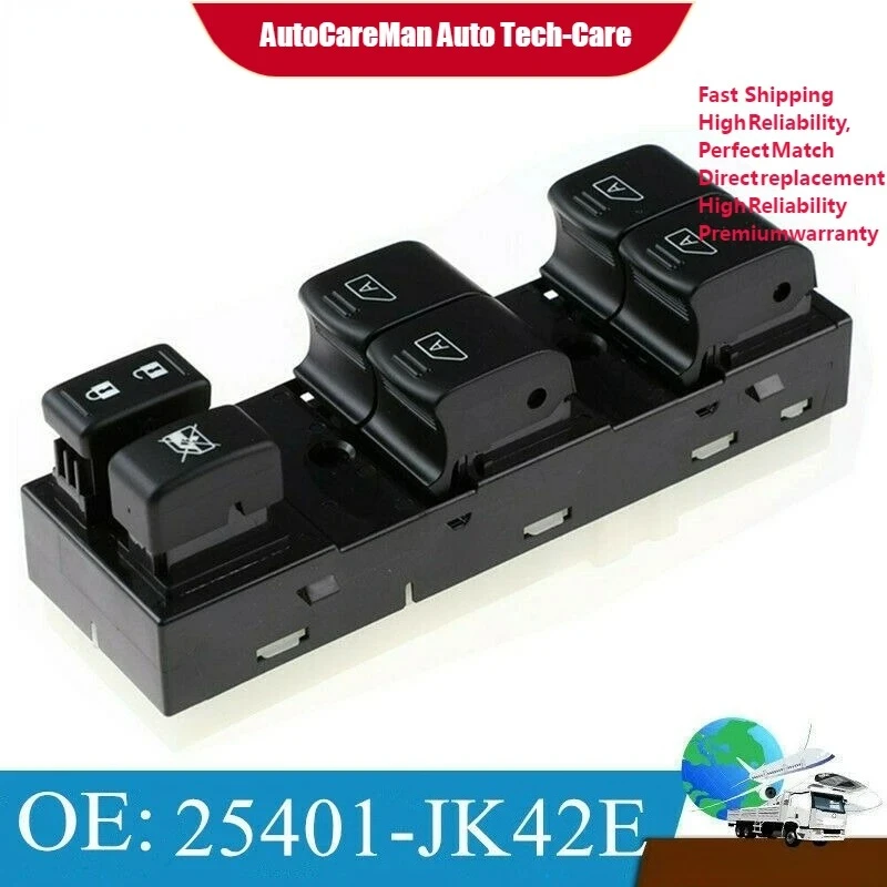 Compatible avec Infiniti G35 G37 G25 Q40, interrupteur de commande de vitre principale avant gauche 25401-JK42E