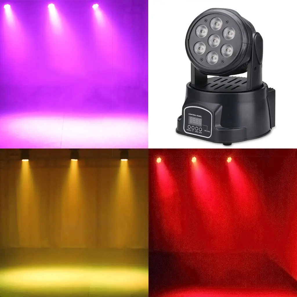 Imagem -04 - Rgbw Led Moving Head Iluminação Wash 7x12w 4in Rgbw para Disco dj Ktv 12 16dmx Canais Palco Pcs