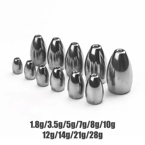텅스텐 낚시 싱커 총알 모양 낚시 웨이트, 중공 튜브 포함, 라인 무해 가중 캐스팅 보조 낚시 액세서리