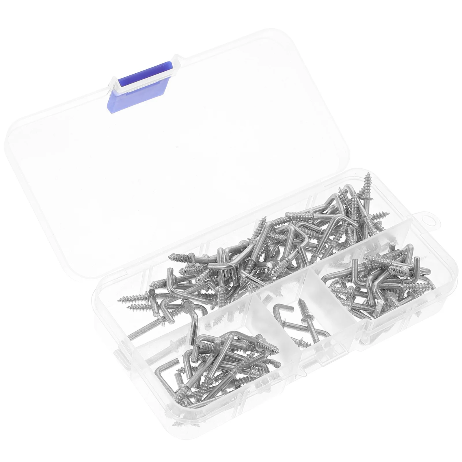 

100Pcs L Shape Self-Tapping Screws Metal Hooks Zinc Plated Right Angle Small Hooks for Hanging Drywall Wood Plants