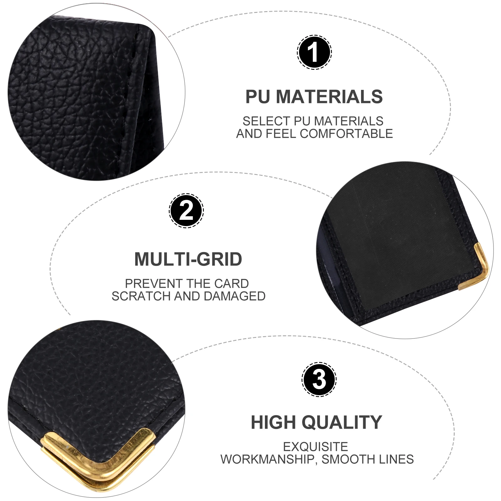 

Portable ID Case Secure Plastic Badge Holder Credit Card Protector Multi-Grid Fine Workmanship Prevent Scratch Practical