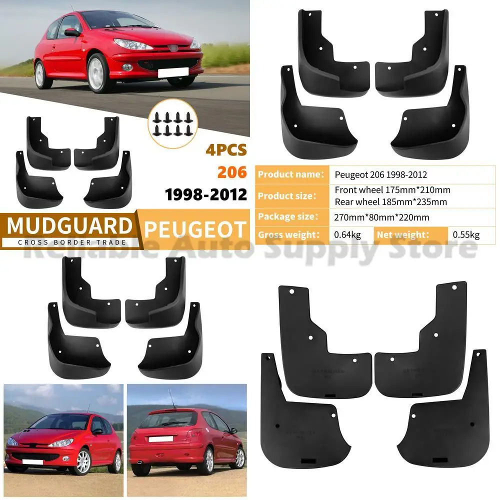 

For Peugeot 206 1998-2012 Mud Flaps Rubber Car Accessories Wholesale Factory Direct Premium Quality Durable Replacement Part