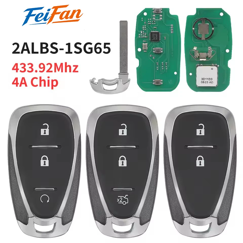 

FF 2ALBS-1SG65 2/3 Buttons 433.92Mhz 4A Chip NCF29A Smart Keyless Entry Remote Key For Chevrolet Trax Tracker Orlando Onix Spark
