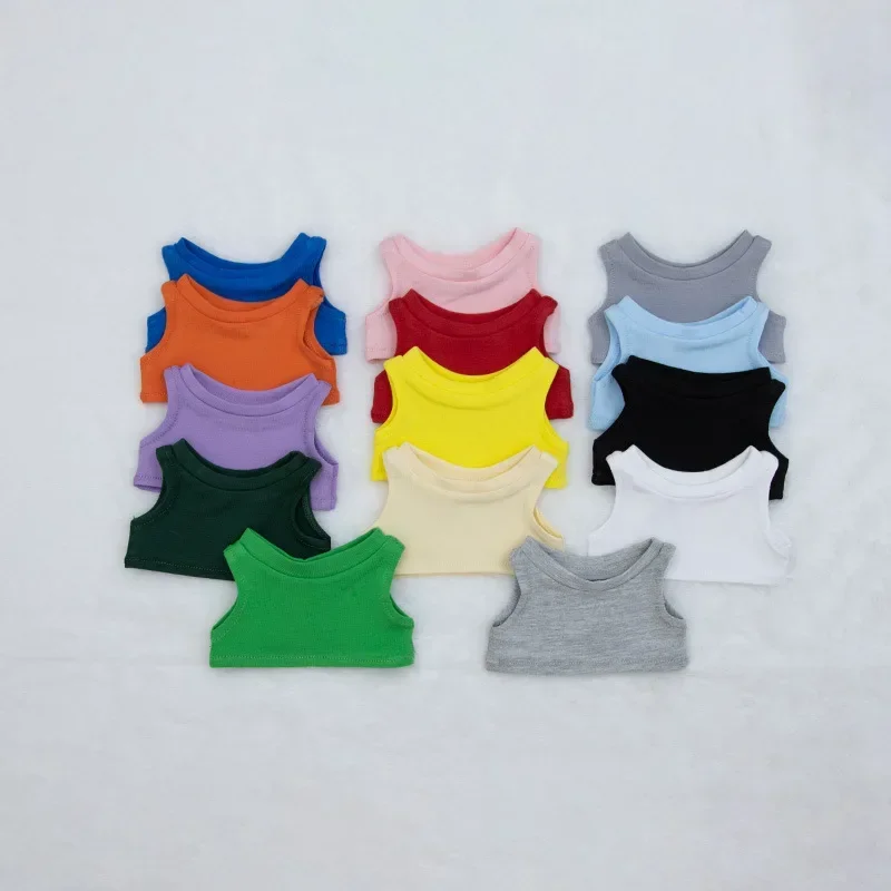 10cm 20cm baby clothes spot high collar sleeveless T-shirt with 15cm cotton doll  clothes doll accessories