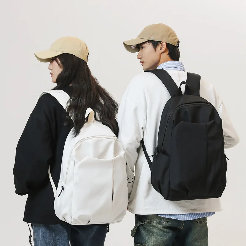 Mochila Unisex de diseño de tendencia, bolso escolar de gran capacidad, Color sólido, Simple, para teléfono, tableta, PC, almacenamiento, estilo Preppy, estudiantes