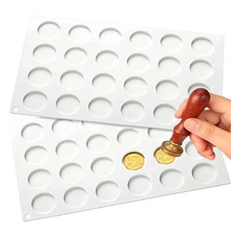 

24-cavity Wax Seal Stamp Silicone Mold DIY Craft Envelopes Scrapbooking Resin Casting Pad Mat for Sealing