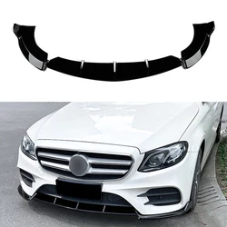 For Mercedes-Benz E-Class W213 E260 E300 E43 AMG 2016-2020 Front Bumper Lip Spoiler Splitter Diffuser Body Kit Tuning Protector