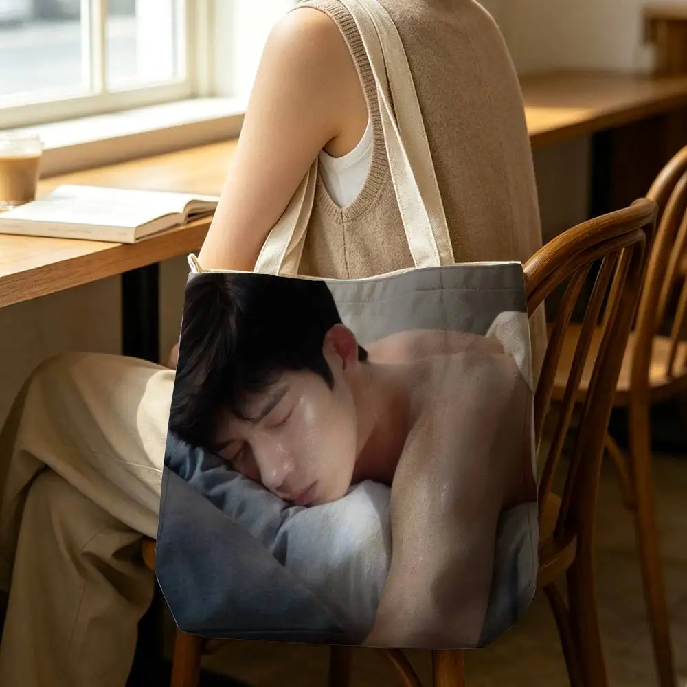 Early Spring Quiet, Jing Boran as Luan Nian Luke Tote Bag for Women Reusable Shopping Tote Bag Zippered Shoulder Bags Print