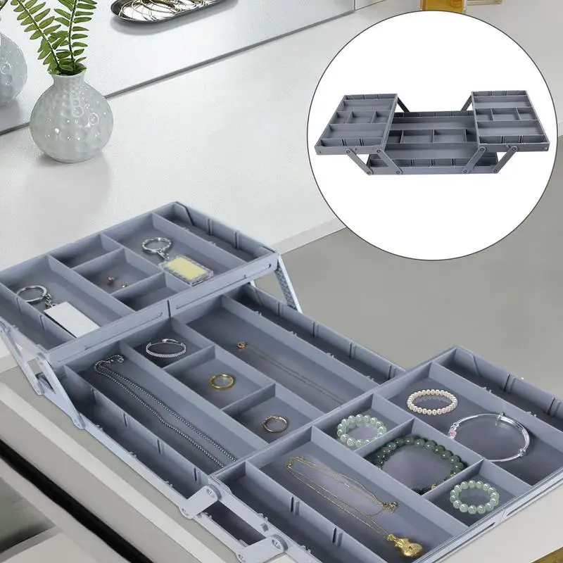 2/3 Tier Foldable Drawer Organizer Multi Level Storage Tray Adjustable Divider Versatile Expandable Drawer Jewelry Organizer