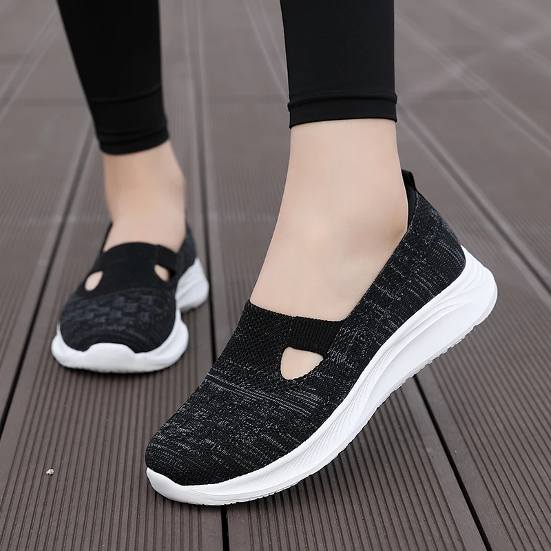 

Women Walking Fitness Mesh Slip-On Light Loafer Summer Sports Shoes Outdoor Flats Breathable Sneakers Big Size 35-42