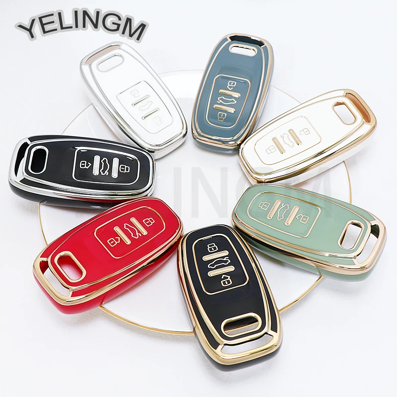 Soft TPU For Audi A3 A4 A5 A6 A7 A8 Q3 Q5 Q7 S4 S5 S6 S7 S8 R8 TT Quattro Q3 Q5 Q7 2008-2016 Car Remote Key Case Cover