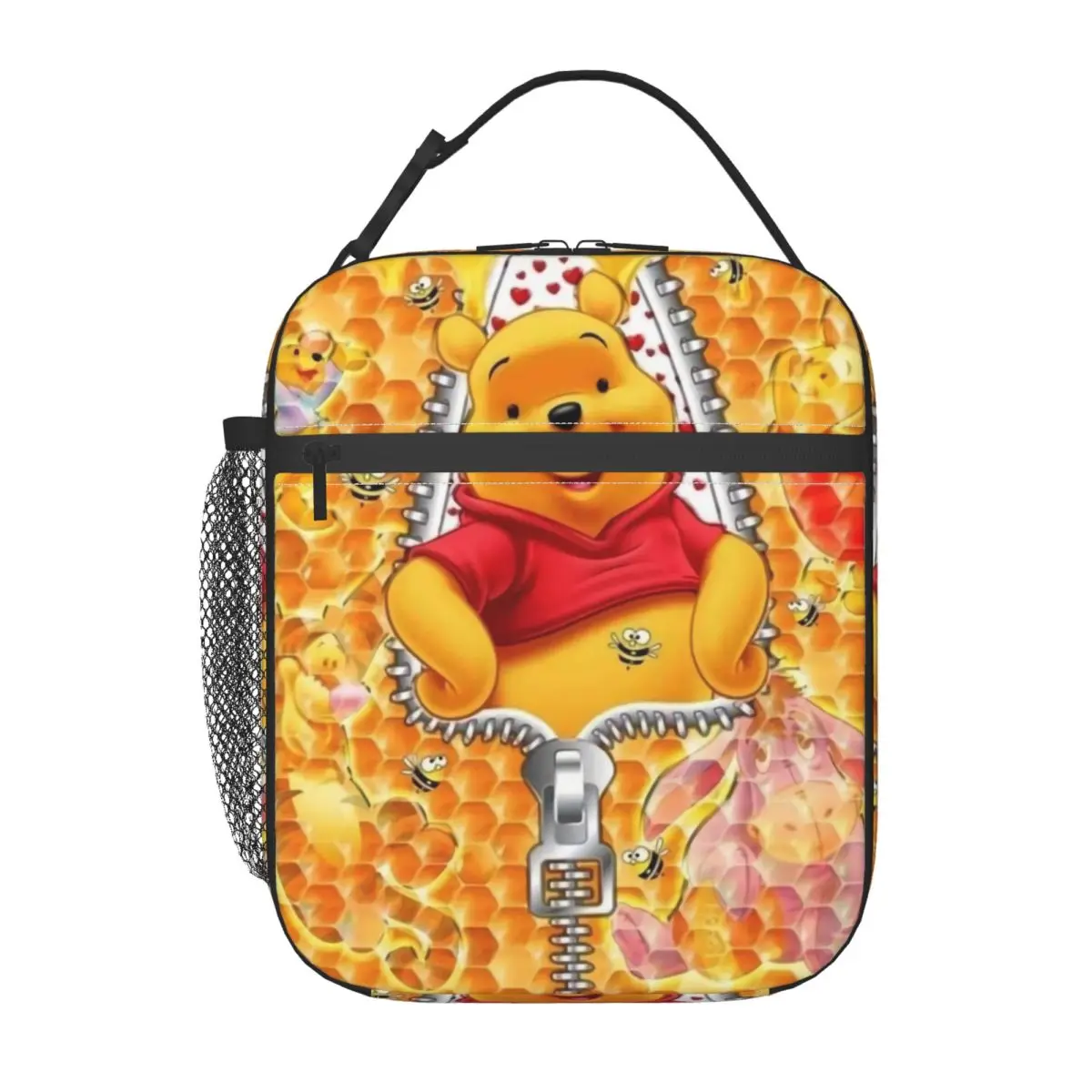 

Custom Winnie Pooh Bear Manga Insulated Lunch Bag for Work School Food Resuable Thermal Cooler Bento Box Women Kids