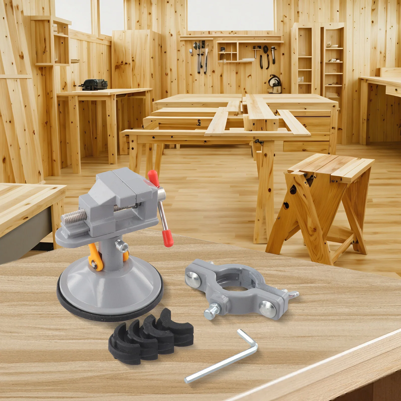 For Home Repairs 7.6x7.8x10.3cm Adjustable Table Vise Adjustable Table Vise Long for service Life Plastic Card Slot Design