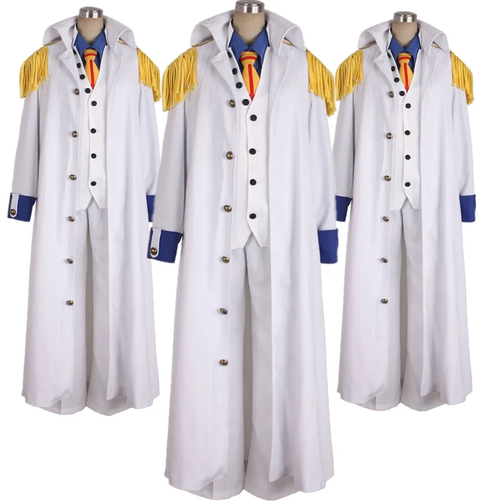 Kuzan Aokiji Cosplay Traje Masculino, Uniforme Anime, Camisa, Casaco, Calças, Terno, Roupa, Fato de Festa de Carnaval