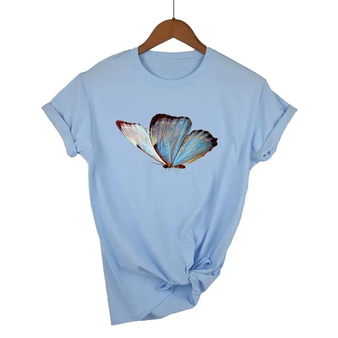 

Women Lady Butterfly Floral Watercolor Summer Autumn 90s Print T Tee Womens Tshirt for Female Shirt Clothes Top Graphic T-shirt