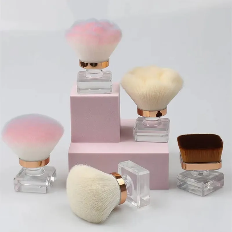 Soft Round Nail Dust Brush Large Fluffy Powder Brush for Makeup Multi-Purpose Face & Nail Tool 1Pc Professional Cosmetic Beauty