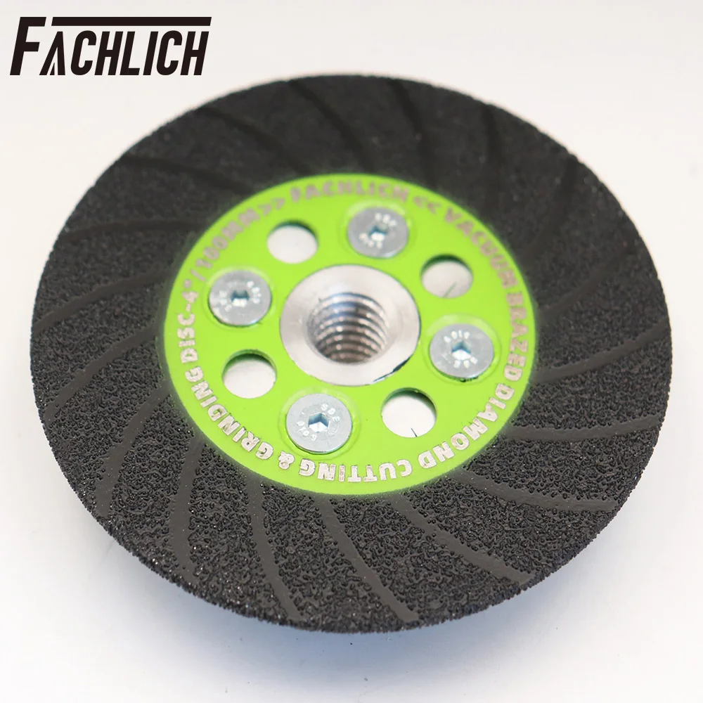 FACHLICH 1pc 100mm M14 Diamond Double Sided Turbo Saw Blade Grinding Cutting Granite Marble Concrete Tile Vacuum Brazed Disc