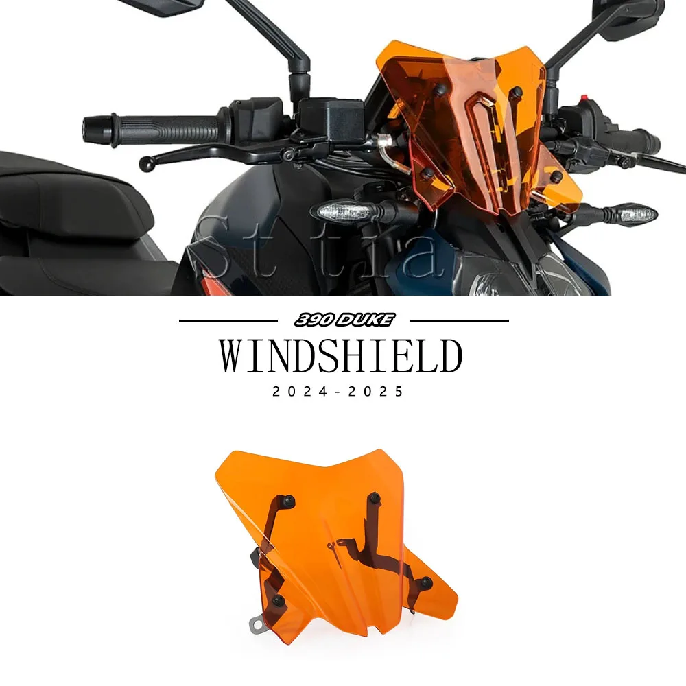 Für Duke 390 125 2024 2025 Windschutzscheibe Duke390 Duke125 Acryl Frontscheibe Windschild Luftabweiser Motorrad