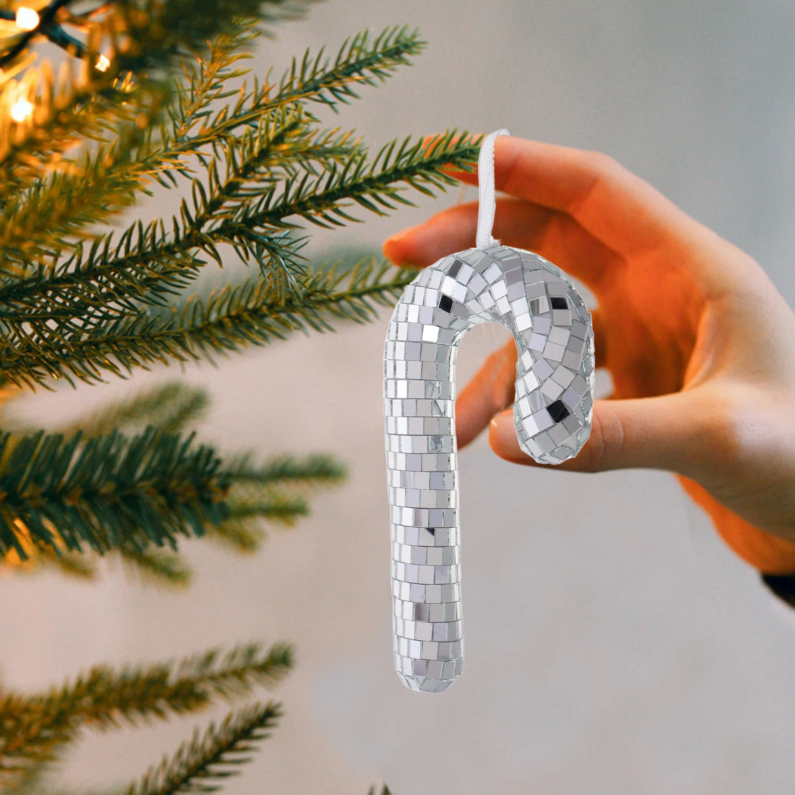 

2Pcs Christmas Candy Cane Ornaments Mirror Finish Hanging Decor Christmas Tree Decorations Holiday Party Supplies Seasonal Use