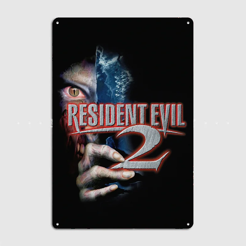 Resident Evil 2 Poster Metal Sign Custom Bedroom Room Decor Home Wall Decor Posters Indoor Wall Decoration
