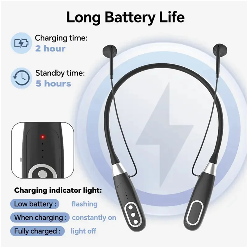 -A61K سماعة أذن معلقة بطاقة الصوت اللاسلكية سماعة الرقبة متعددة الوظائف إلغاء الضوضاء البث المباشر لعبة سماعة الرأس #5