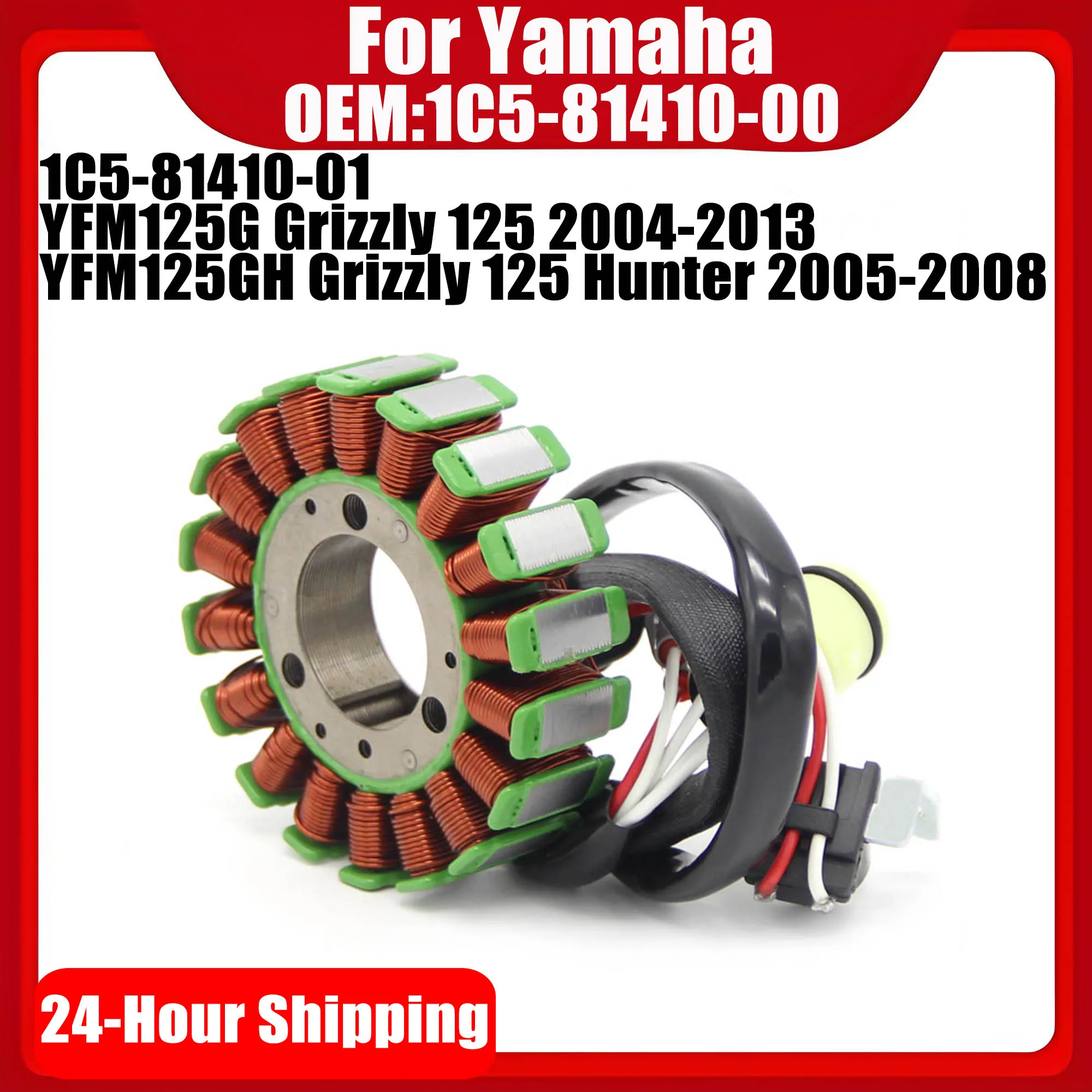 Bobina de Estator Magnético 1C5-81410-00 1C5-81410-01 para Yamaha YFM125G Grizzly 125 YFM125GH Grizzly 125 Hunter