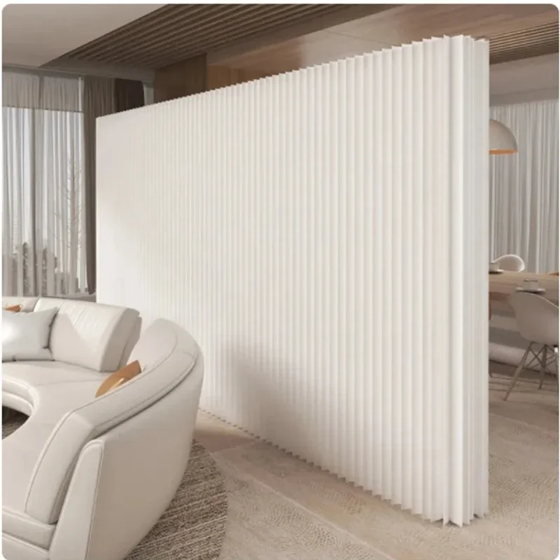 2m Height Home Decor White Brown Organ Paper Wall Screen Room Dividers Office Partition Removable Folding Baffle