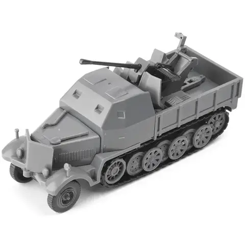 1/72 4D Assembled WWII German Half Track Air Defense Armored Vehicle Model Military Toys