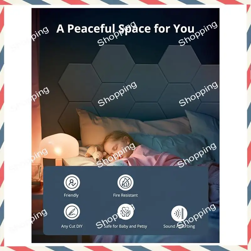 A44M 12 Pack Acoustic Panels Sound,12 X 10 X 0.4 Inch Hexagon Self Adhesive Sound Proof Panels,For Bedroom,Home,Studio