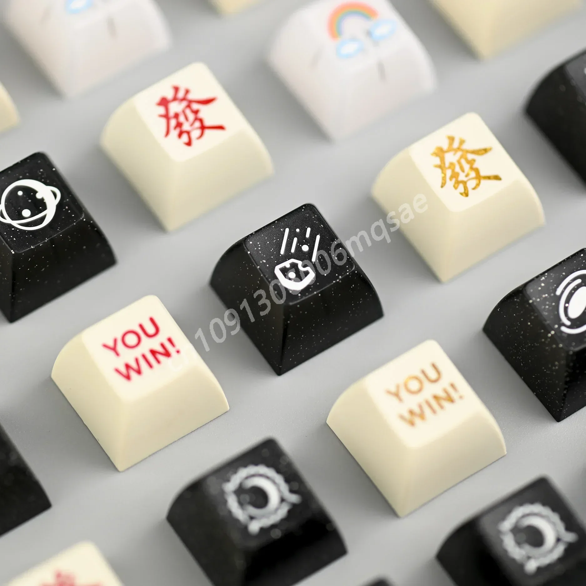 Personalized Keycaps Sublimation PBT Material KAT Highly Get Rich/rainbow/clown/planet Creative Mechanical Keyboard Key Cap