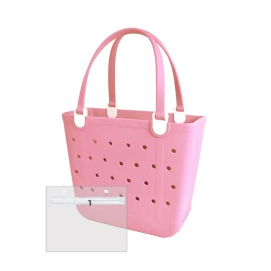

Medium Rubber Beach Bag Waterproof Tote Bags Washable Sand-proof Travel Hand Bags for Pool Boat Work Sports