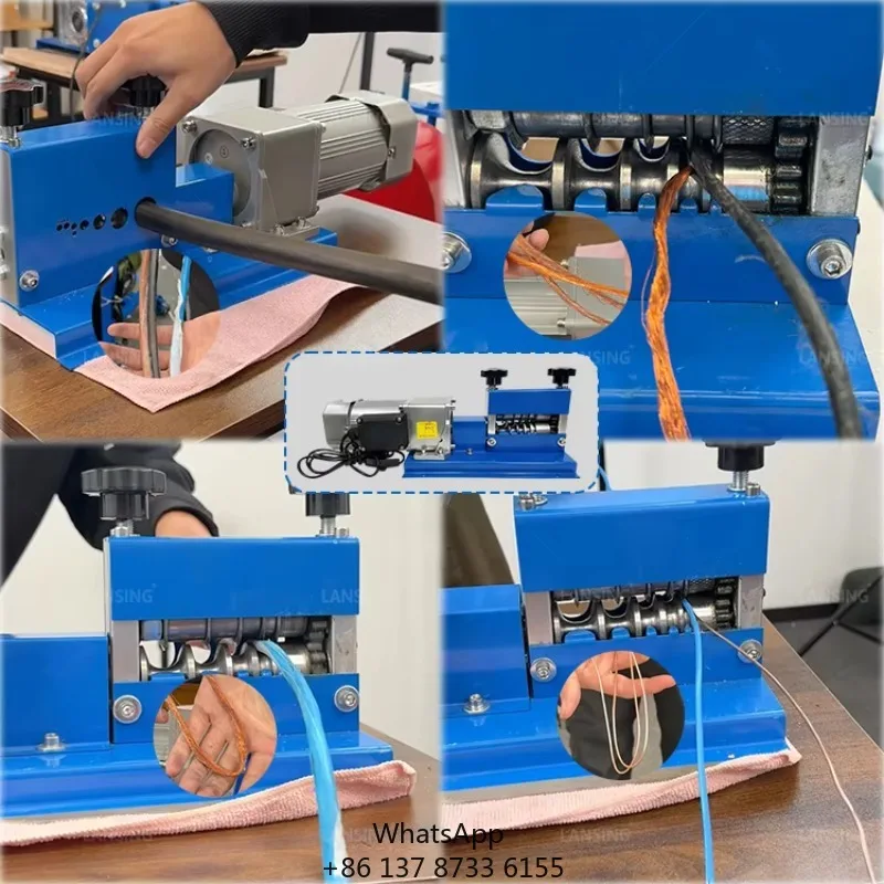 90W Motor Automatic Wire Stripper Machine, 12 Channels 5 Blades Electric Wire Stripping Machine For 0.04