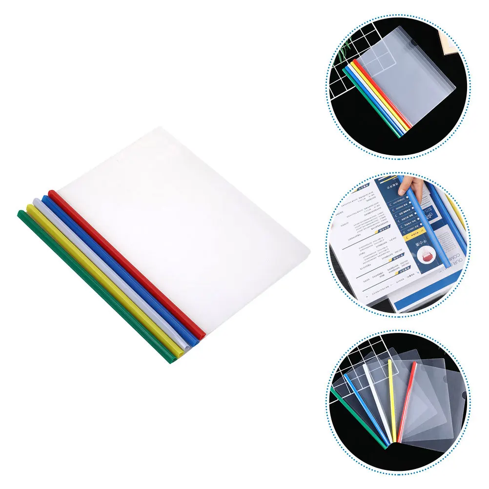 

25Pcs Plastic Document Folders with Sliding Bars Transparent Report Covers for School Office Home Use and Versatile