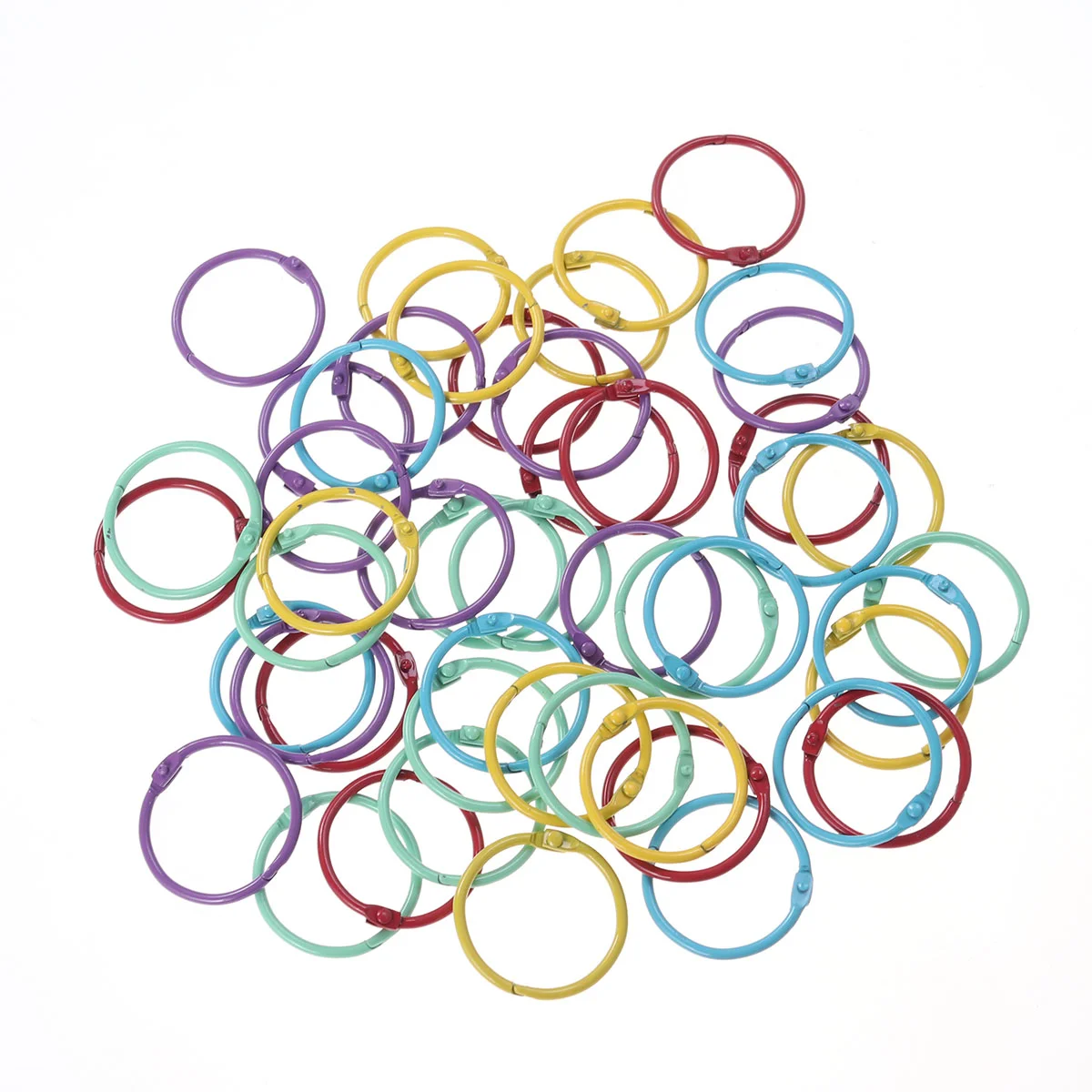 50 Pcs Metal Rings Plastic Hoops Binding Stationery for Notebooks Loose Leaf Spiral Binder Paper Clips Paint Album