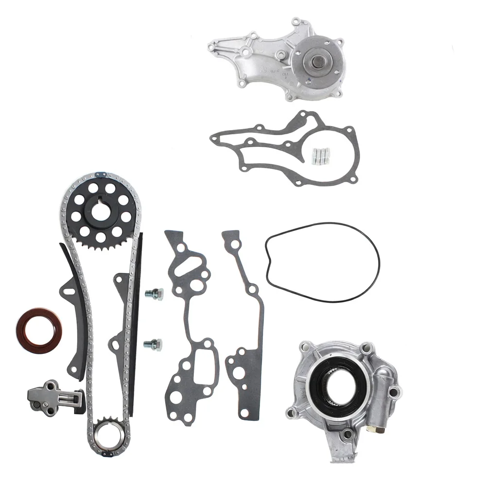 Engine Parts Timing Chain Oil Water Pump Kit Fit 2.4 L L4 Gas For 85-95 TOYOTA 4RUNNER 2.4L 22RE 22REC