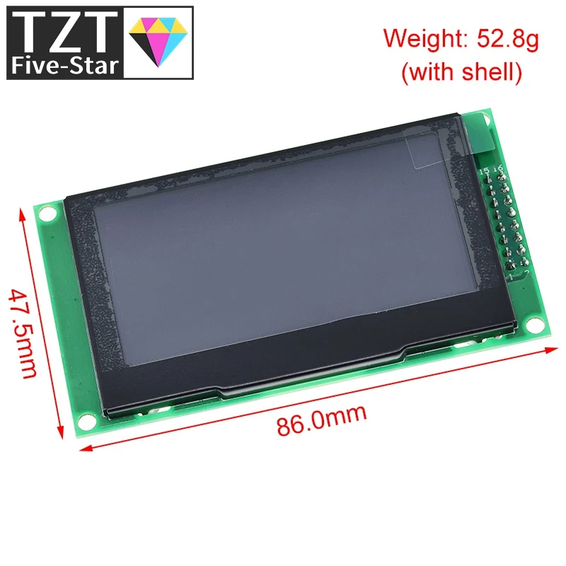 TZT 2.7 Inch OLED Display Module Resolution 128*64P SSD1322 16Pin SPI PM Material SPI 16 Levels Of Gray For Arduino