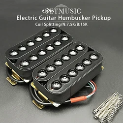 Adjustable Metal Double Coil Electric Guitar Pickups Humbucker Neck/Bridge Coil Splitting Pickup Black