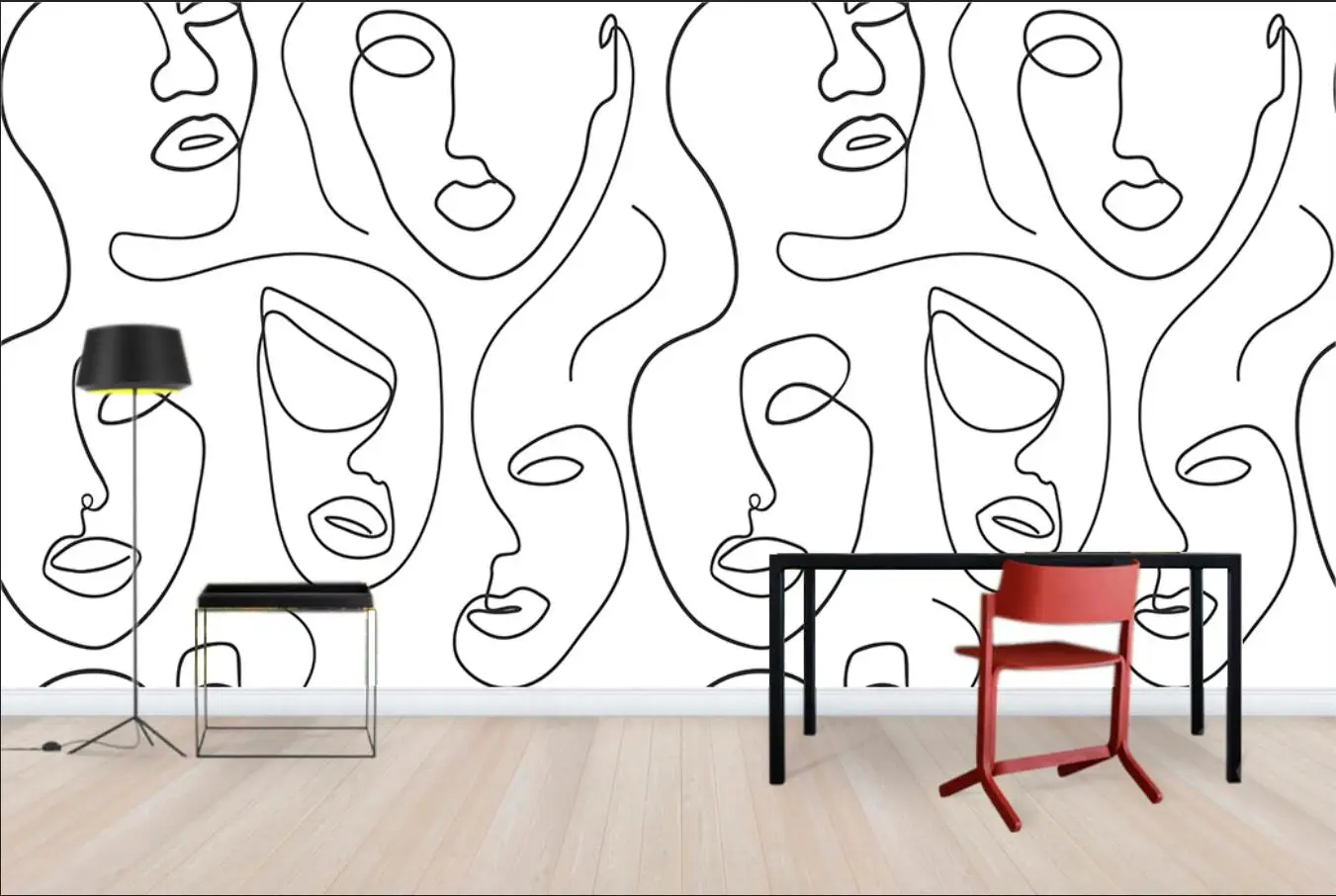 Customized wallpaper lines, face painting, mural, home decoration, modern background, mural, living room, bedroom, 3d wallpaper