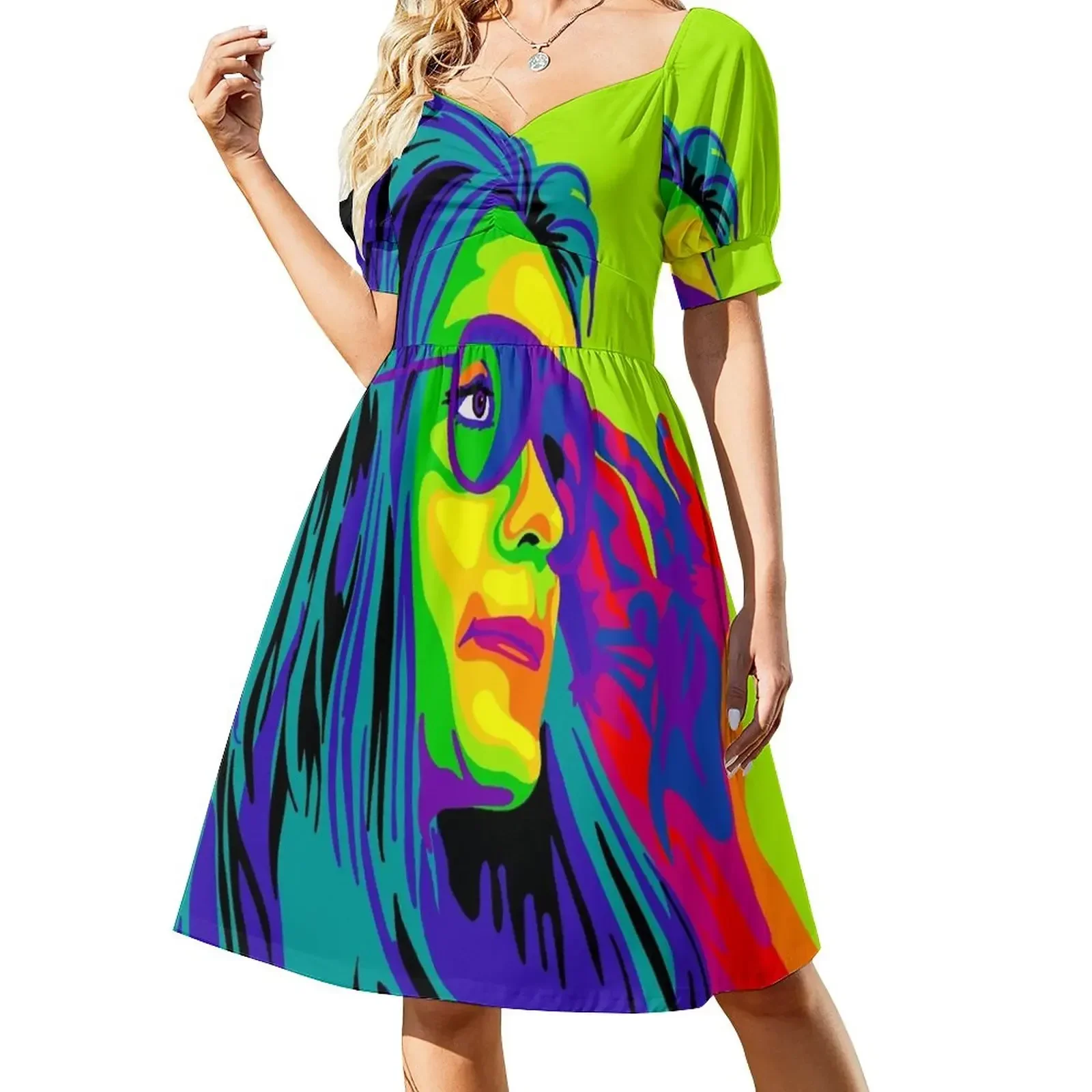 

Gloria Steinem Rainbow Portrait Sleeveless Dress loose summer dress clothes long dress women summer