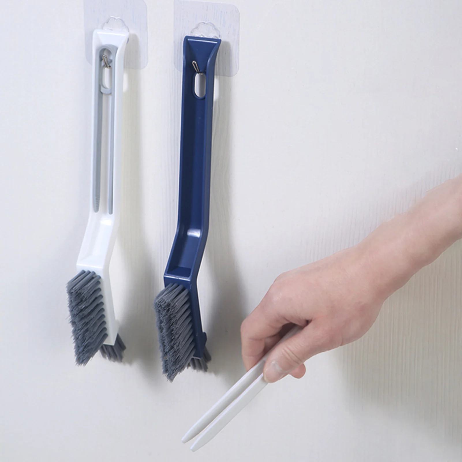 3 in 1 Gap Cleaning Brush with Clip Non-slip Handle Effective Clean Brush for Shower Doors Sinks