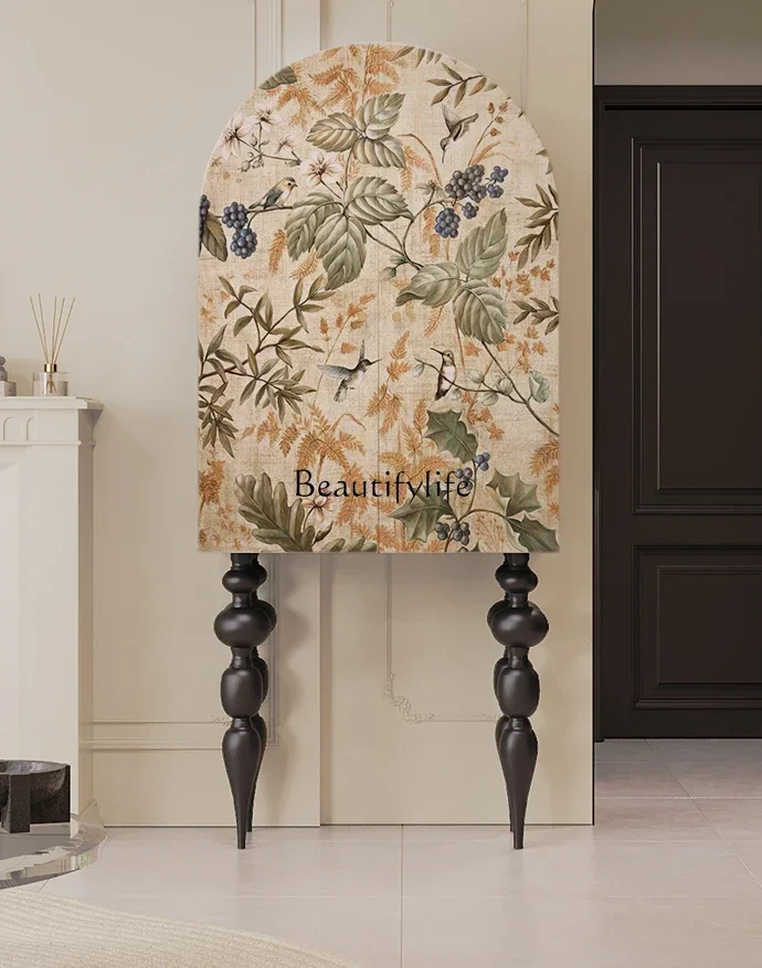 

FG-American retro home solid wood bucket cabinet multi-functional wall integrated installation-free high-footed cabinet