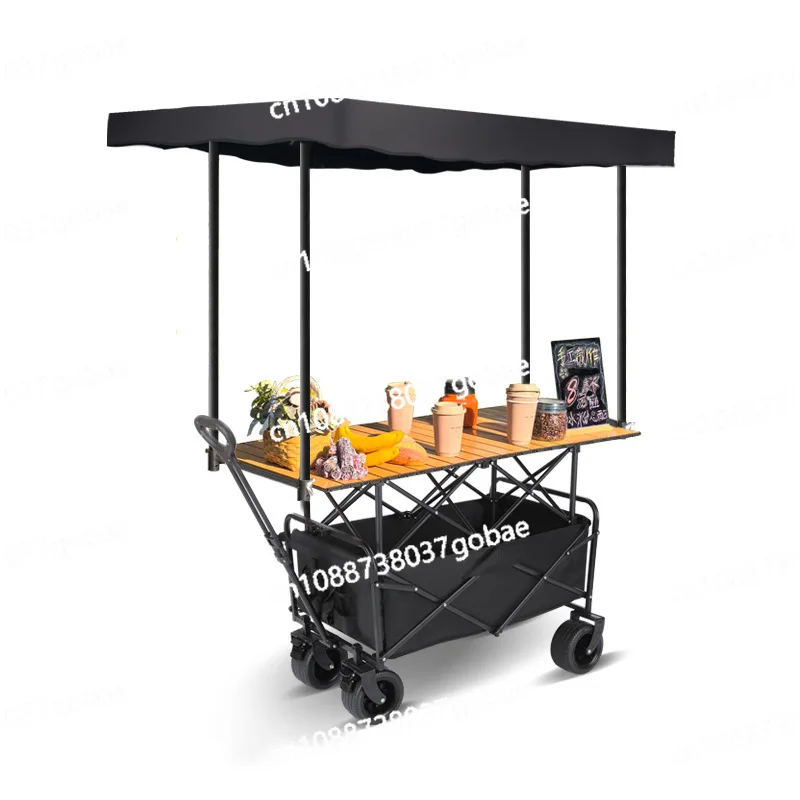 

Stall trolley folding table removable awning camping portable trolley