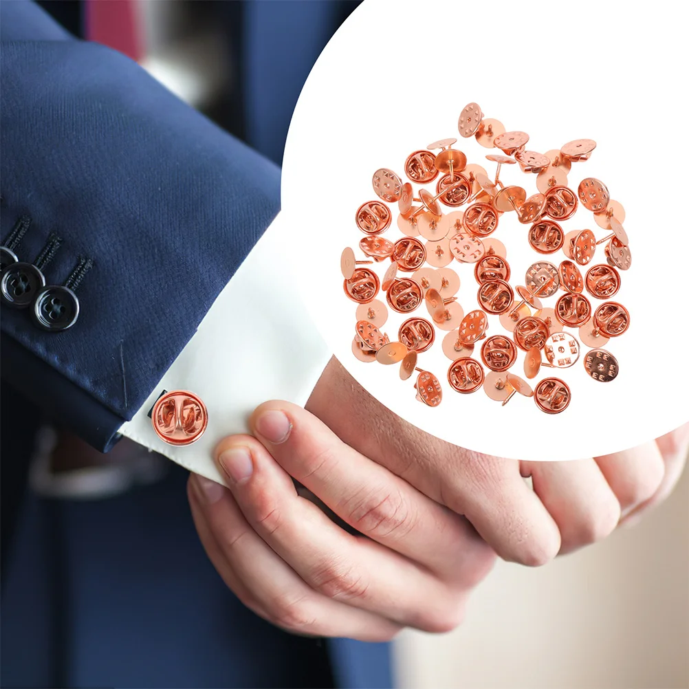 

50Sets Butterfly Pin Clutch Durable Iron Metal Pin Backs for Lapel Pins Tie Tacks Badges DIY Craft Making Accessories