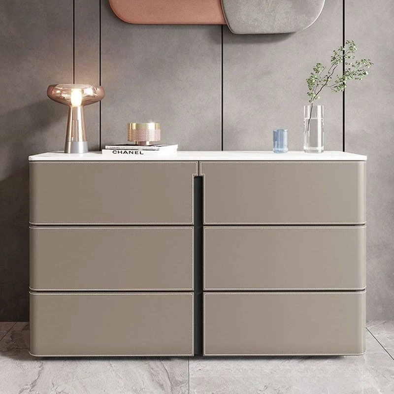Aparador de pizarra, aparador italiano de cuero de caballo, mueble de alta gama, mueble de almacenamiento, sala de estar, dormitorio, cómoda de madera maciza