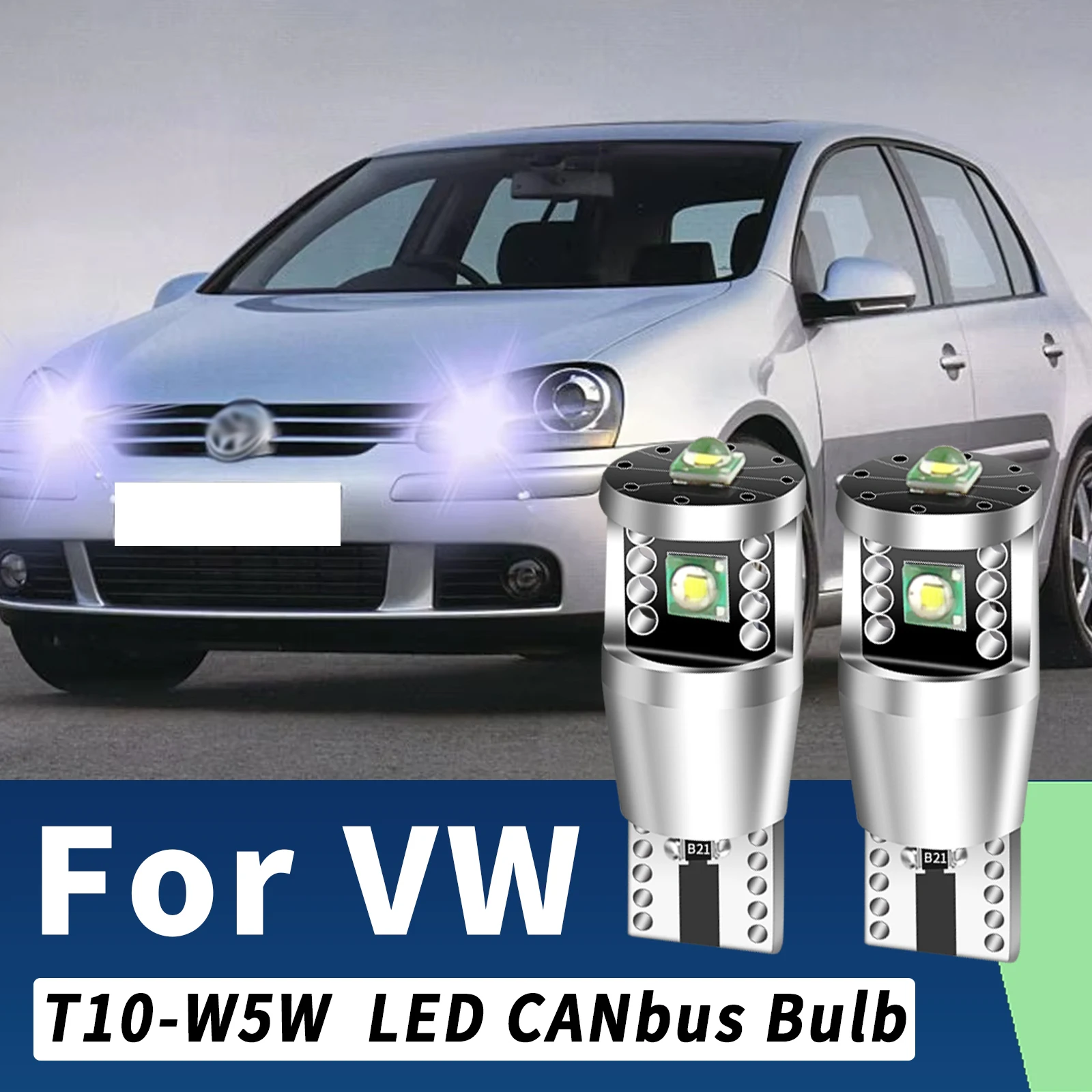 2pcs CANbus T10 LED Clearance Light Bulb For VW Golf mk3 mk4 mk5 mk6 3 4 5 6 Passat B5 B5.5 B6 B7 B8 CC Polo 6r Touran Caddy 2