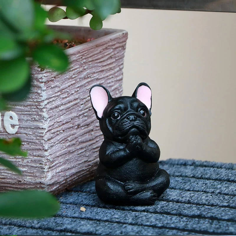 Meditation Dog Statue Dog Statue For Car Decoration Zen Yoga Dog Figurine Meditation Pug Statue For Cars Bedroom Dormitory