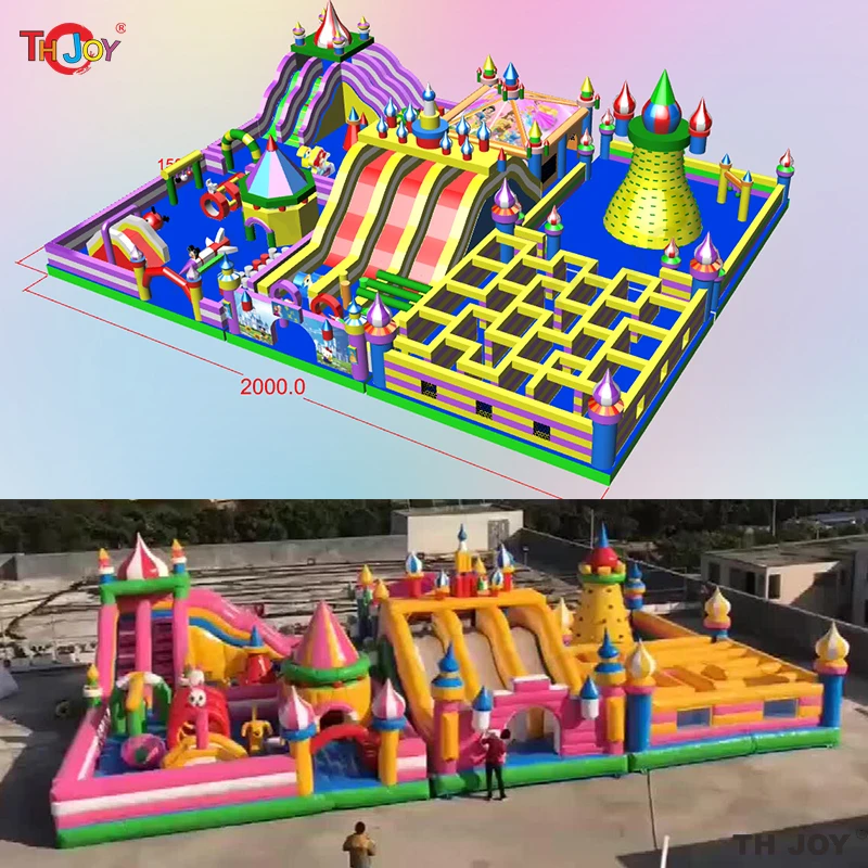 El castillo inflable gigante de encargo del seguidor desliza el equipo al aire libre inflable del parque de juegos divertido