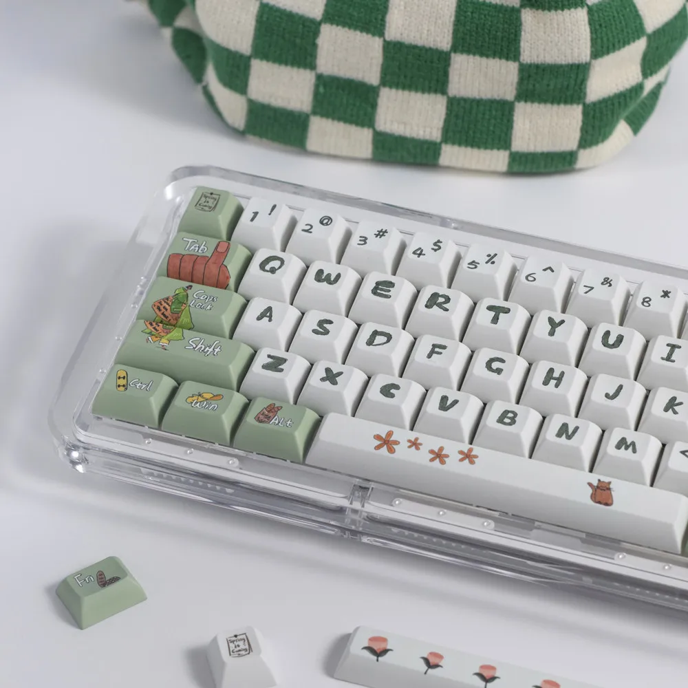 

Sketch Style Keycap Green Spring PBT Material 140 Keys/Sets KCA Profile DYE Sublimation For Outemu Gateron TTC Cherry MX Switch